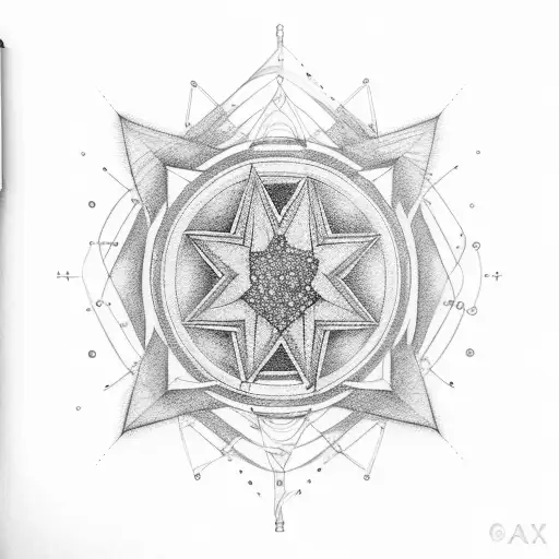 Star With Electrical Circuit Lines