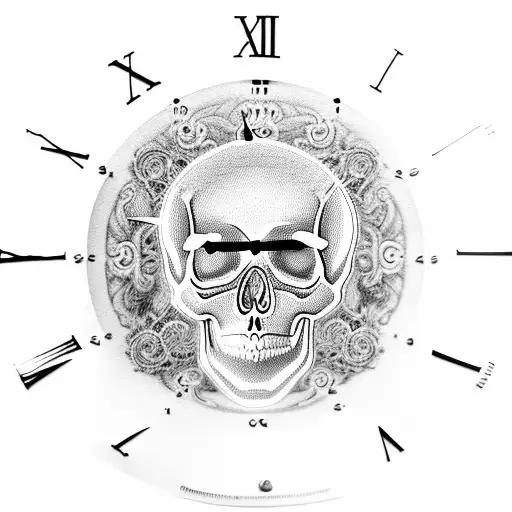 Skull Clock With November 12 2005 In Roman Numerals
