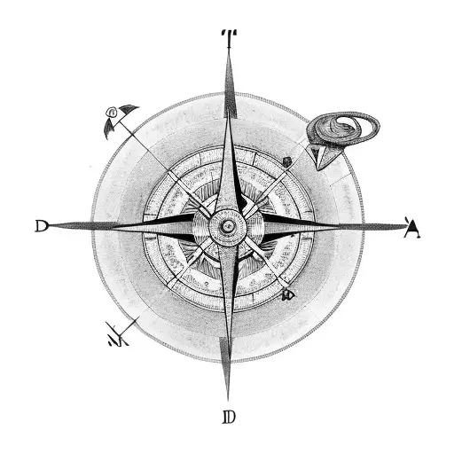 Dopamine Chemical With Compass And Arrow Tatoo