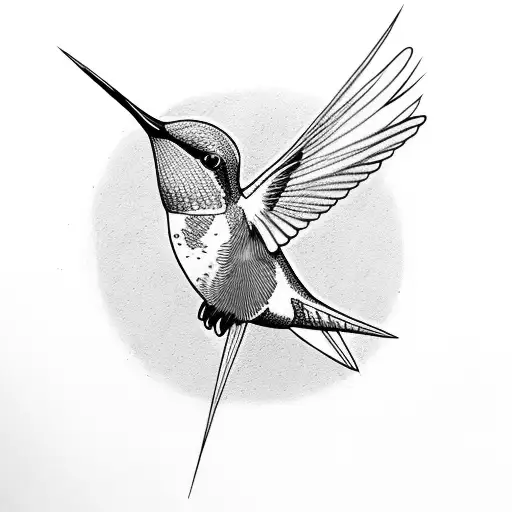 Hummingbird With Blue Ray