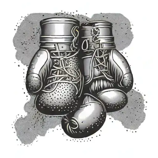 A Sleek And Intricate Design Of Boxing Gloves With Gemini Symbols Incorporated