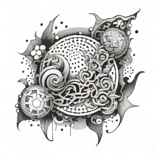 An Abstract Design Incorporating Elements Of Chaos And Friendship