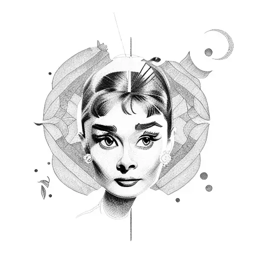 Line Drawing Of Audrey Hepburn