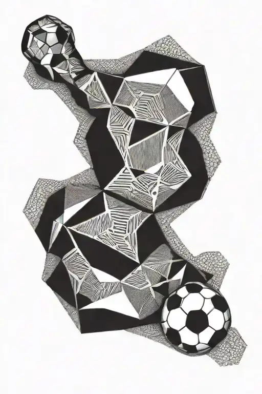A Stylized Soccer Ball With Intricate Geometric Patterns And Shading