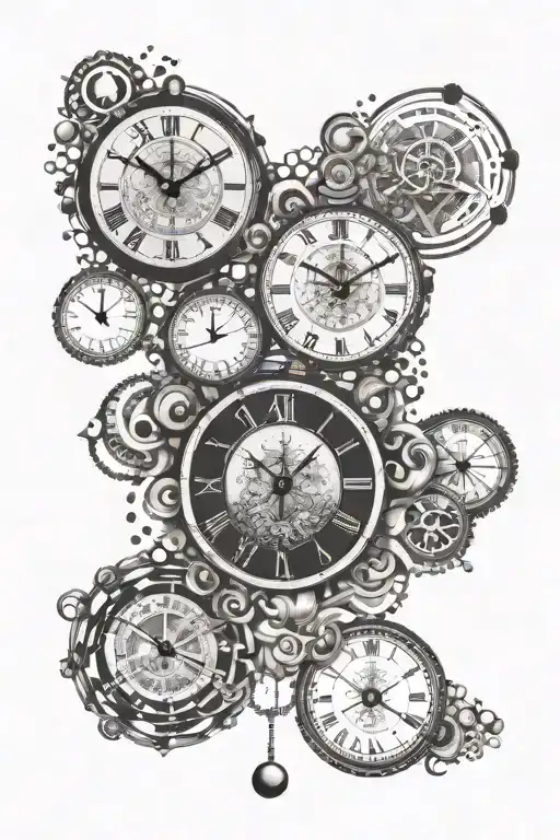 Water & Clocks Side By Side