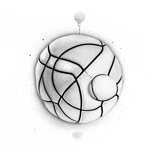 Basketball Ring With Ball And Sneakers