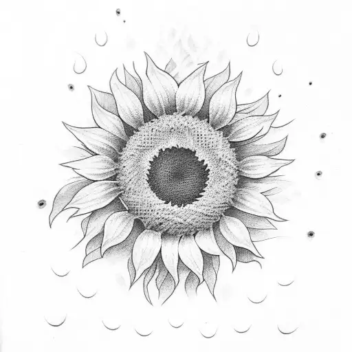 White Sunflower With Black Center