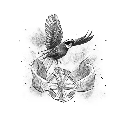 A Bird Perched On Top Of An Armenian Cross