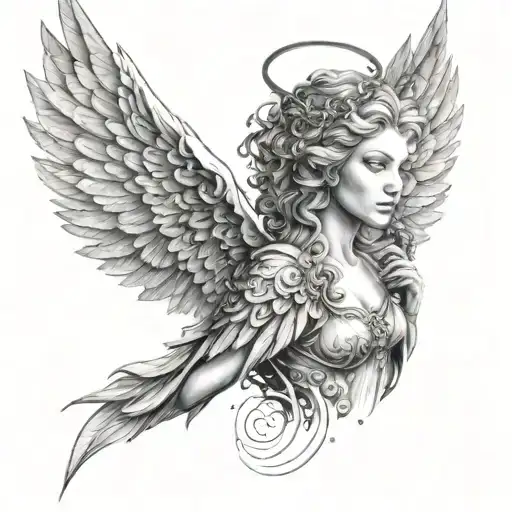 Create A Tattoo Of A Guardian Angel With Intricate Lash Extensions