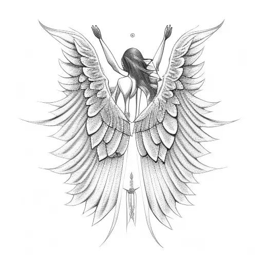 Angel Wings Around A Lily Flower