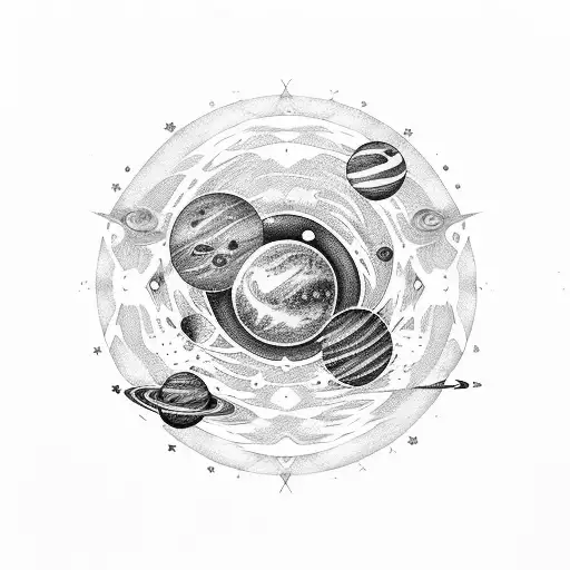 A Cosmic Galaxy With Planets Made Of Musical Instruments And Plants