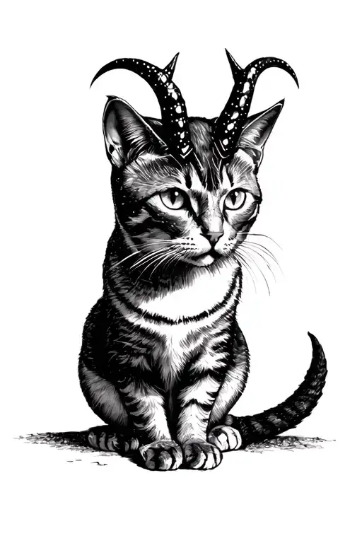 Cat With Demon Horns