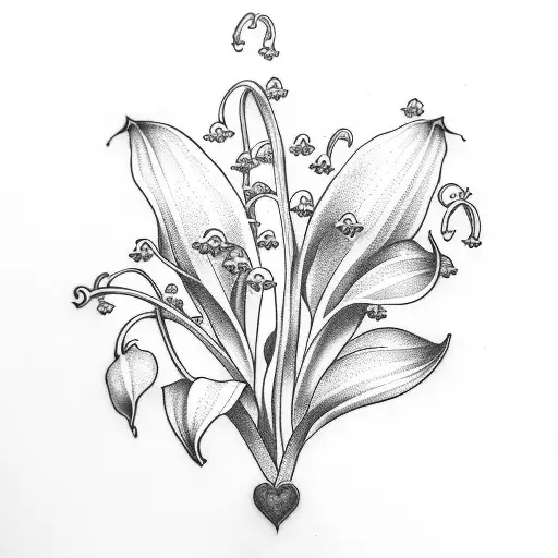 Lily Of The Valley Half Heart