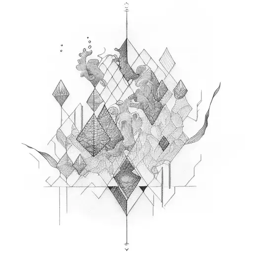 Geometric Water Color Vines