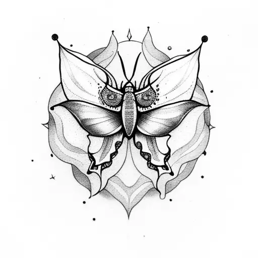 Delicate Luna Moth With Fawn Whimsical Magical