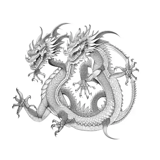 Two Asian Dragons Crosi