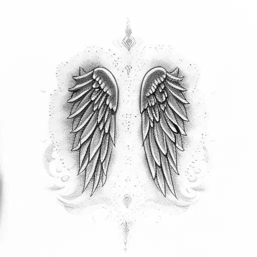 Angel Wings Wrapped Around A Lily