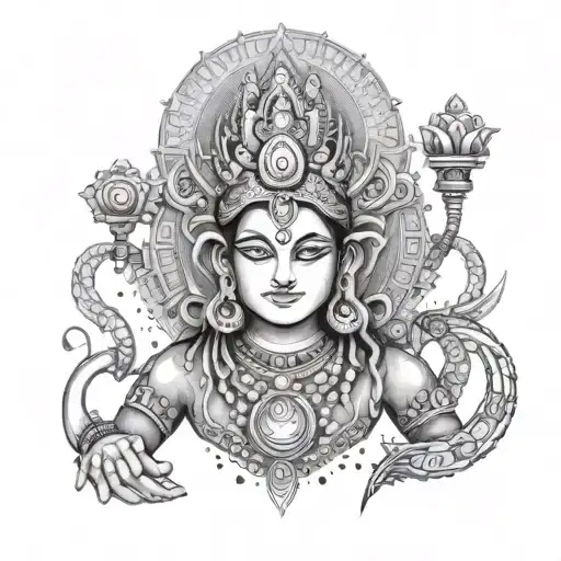 A Modern Interpretation Of A Hindu God Integrated With Technological Elements