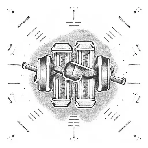 Dumbbells And Barbells Forming A Music Note