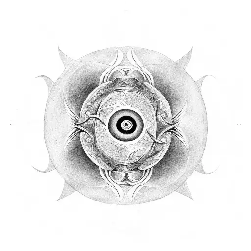 A Halo And Horns Intertwined Into A Yin Yang Symbol