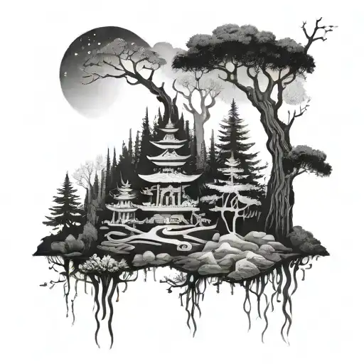 An Ancient Forest With Hidden Symbols Of Success And Happiness