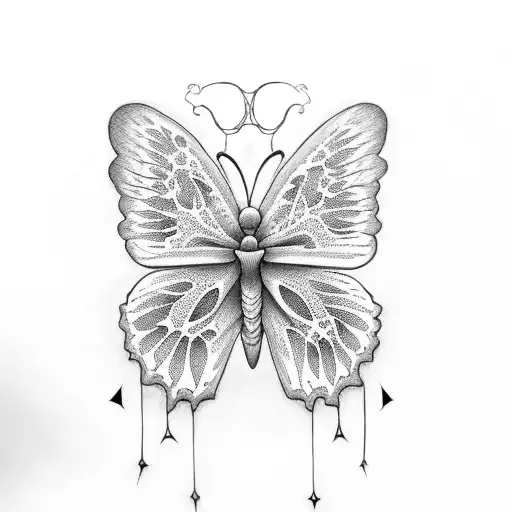Butterfly And A Skull Inside