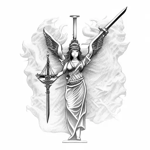 Lady Justice As Caduceus Sword