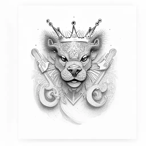 Crowned Red Cartoon Animal