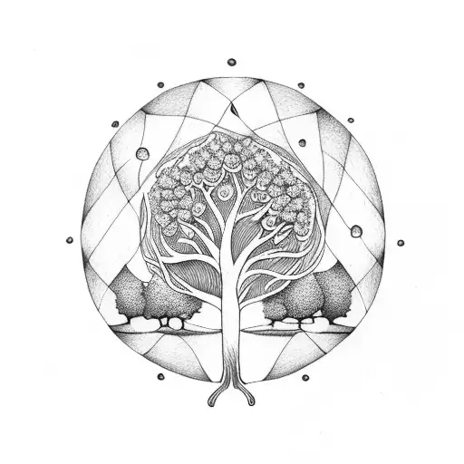 Tree Of Life Containing A Happy And A Sad Woman