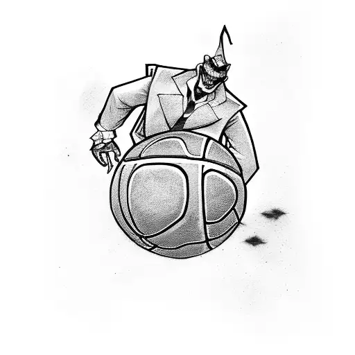 A Joker Holding A Basketball And A Dota Hero Holding A Playing Card