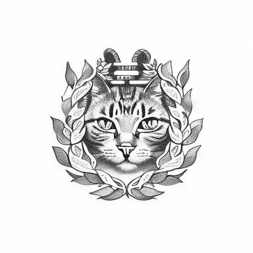 Heart Laurel Wreath With Cat Paw