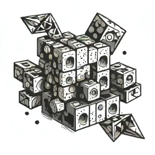 Create A Tattoo Design Featuring A Stack Of Baby Blocks With Zahara's Favorite Colors