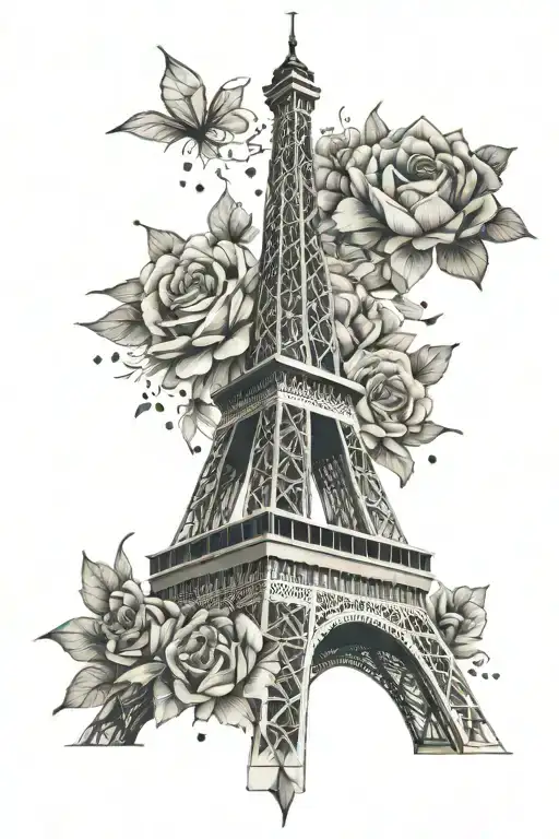 A Floral Arrangement Shaped Like The Eiffel Tower With Hidden Disney Elements