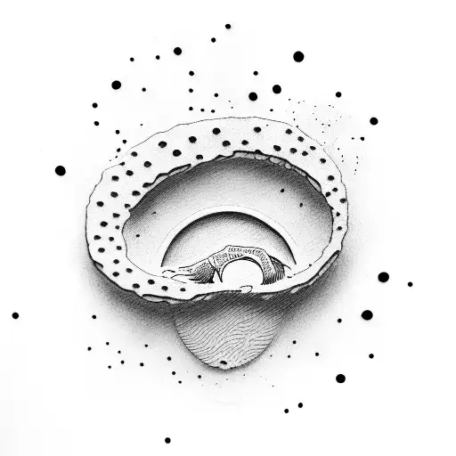 Crescent And Dog Footprint