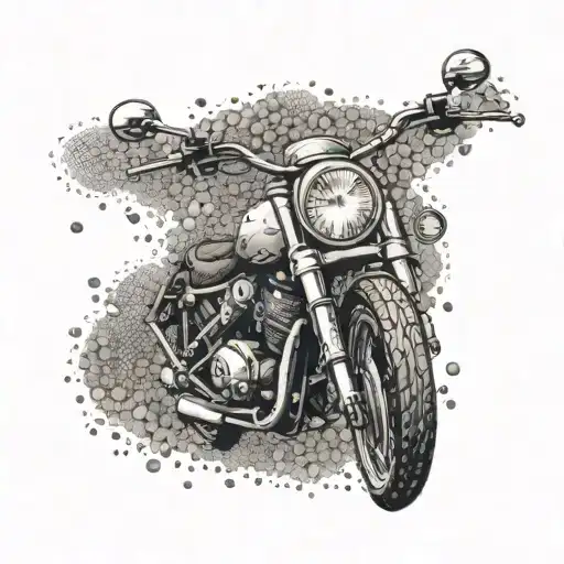 A Motorcycle Speeding Through A Sea Of Coffee Beans