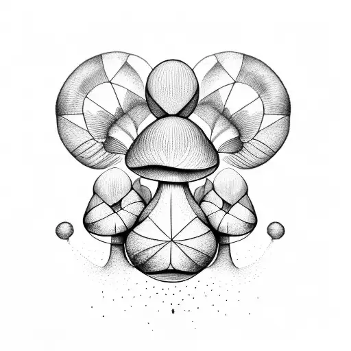 Geometric Music Notes Forming A Mushroom Shape