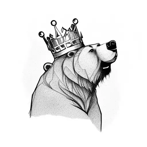 A Bear Standing Tall With A Crown Of Courage