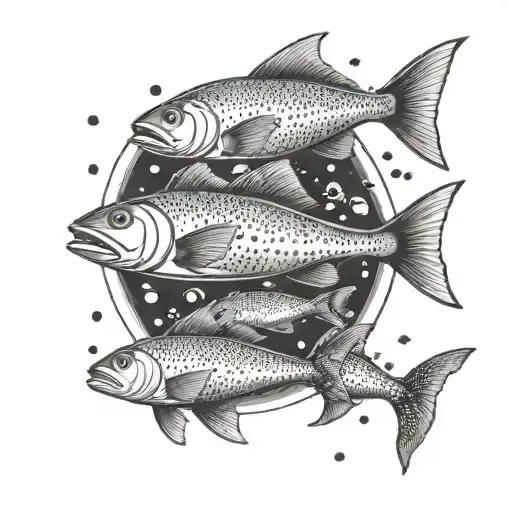 A Family Of Fish Swimming In A Bowl Shaped Like A Plane