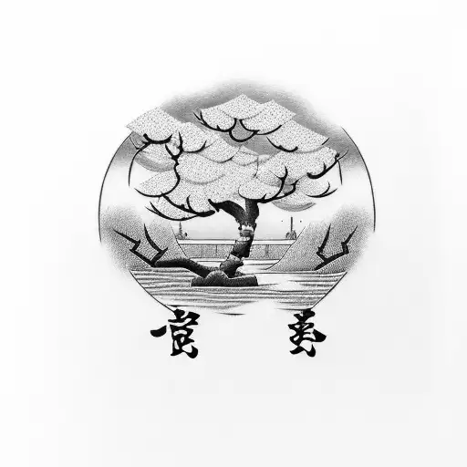 Kanji With Cherry Tree
