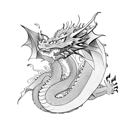 Dragon Composed Of Academic Symbols And Equations