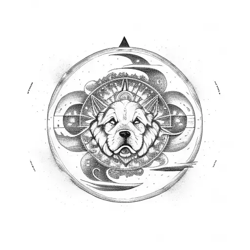 Canis Major And Leo Constillation With Sun And Moon