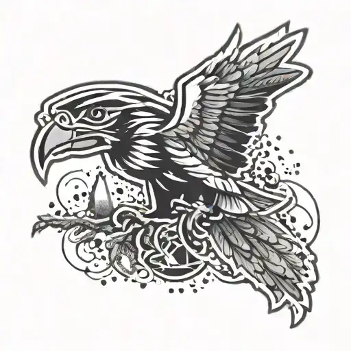 An Atlanta Falcons Logo Incorporating Elements Of The Outdoors And Nature