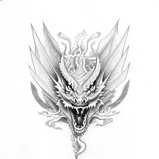 Dragon With Cherry Tree