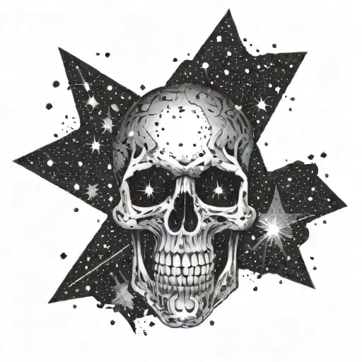 A Constellation Of Stars Forming A Skull Shape In The Night Sky