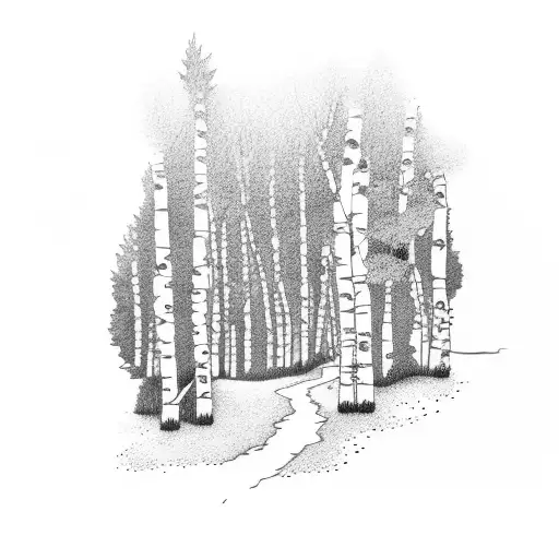 Golf Course Green Surrounded By Aspen Trees