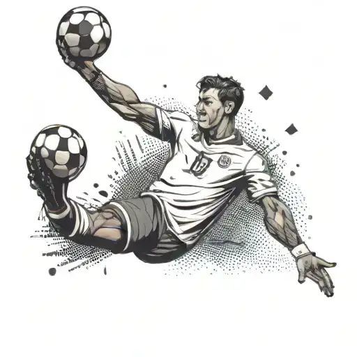 A Soccer Player That Is Holding Up A Trophys