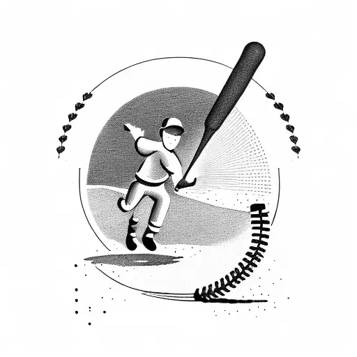 Baseball Field With A Silhouette Of A Father And Son Playing Catch