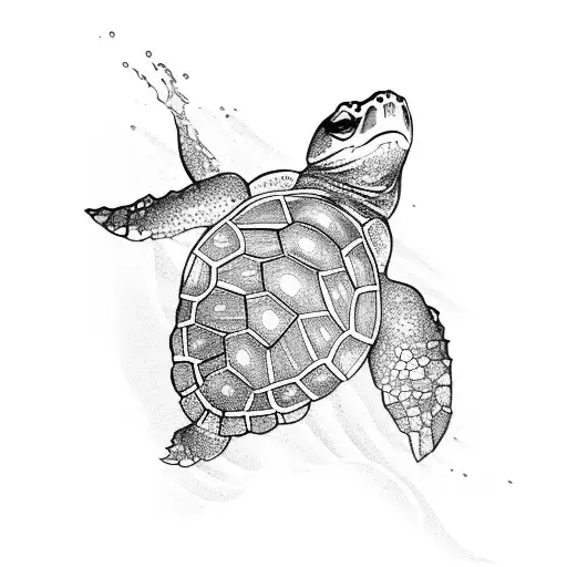 An Intricate Ocean Wave Forming The Shape Of A Turtle