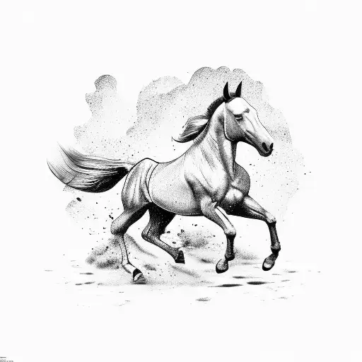 Horse Race With Number 5 On Horse