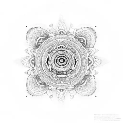 Mandala With Egyptian Eye In The Middle